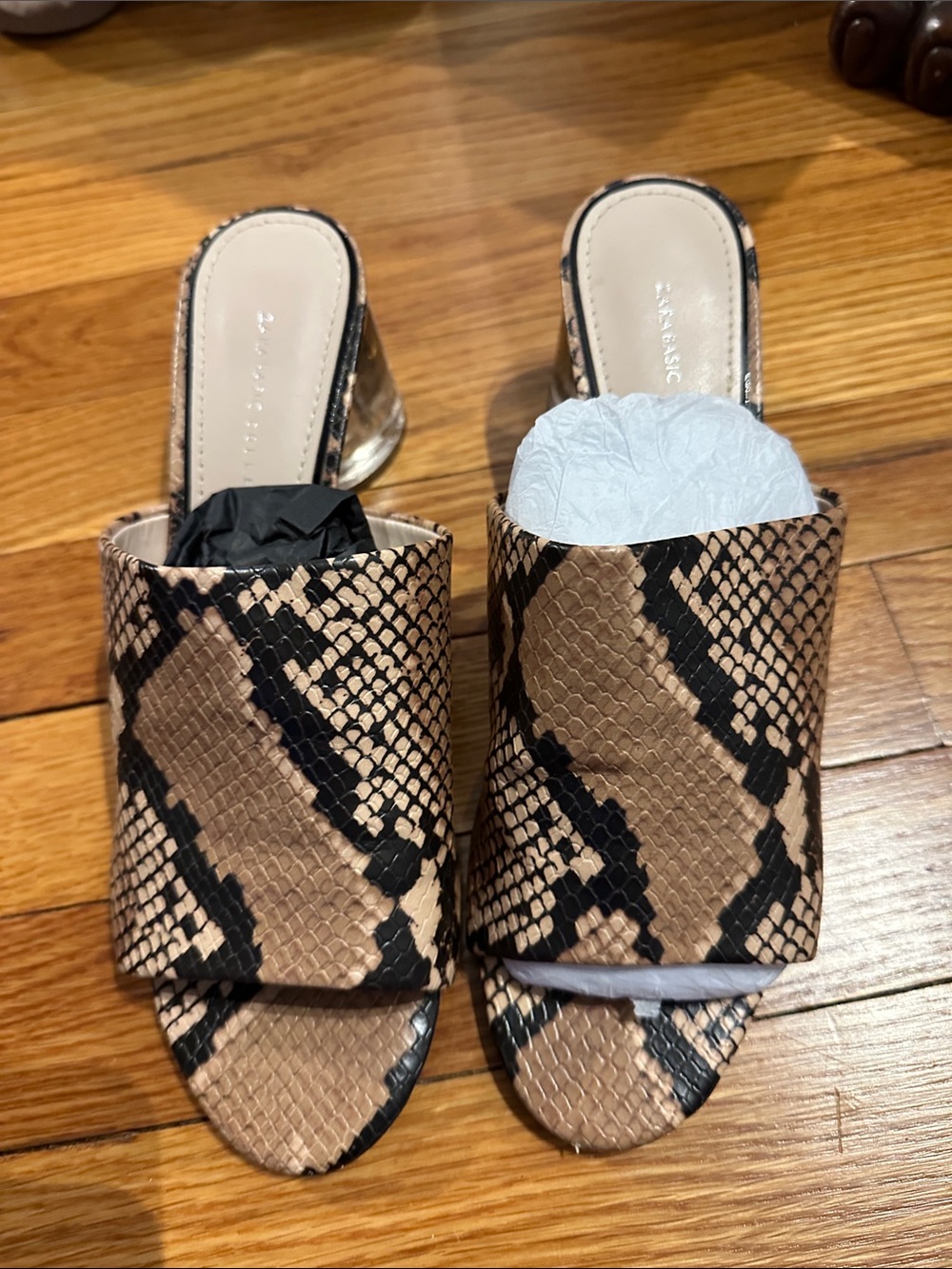 Slides with clear heels from Zara in great condition!